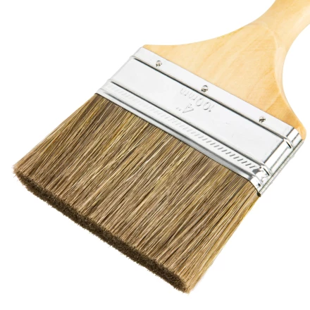 Кисть плоская &quot;Евро&quot; 4&quot;, смешанная щетина, деревянная ручка MTX 83082 купить в Екатеринбурге