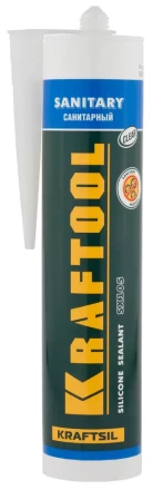 Герметик силиконовый KRAFTOOL прозрачный, санитарный, для помещений с повышенной влажностью, 300мл 41255-2 купить в Екатеринбурге