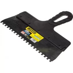 Шпатель STAYER &quot;PROFESSIONAL&quot; нержавеющий зубчатый с пластмассовой ручкой, 250мм, зуб 6х6мм 1009-25-06