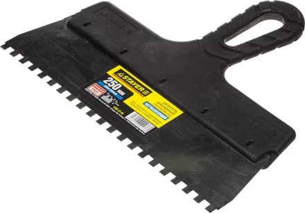 Шпатель STAYER &quot;PROFESSIONAL&quot; нержавеющий зубчатый с пластмассовой ручкой, 250мм, зуб 6х6мм 1009-25-06 купить в Екатеринбурге