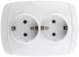 Розетка СВЕТОЗАР &quot;CITY LIGHT&quot; двойная в сборе, с заземлением, цвет белый, 16А/~250В SV-54207-W купить в Екатеринбурге