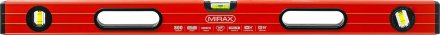 Уровень коробчатый усиленный MIRAX, фрезерованная поверхность, утолщенный профиль, 3 противоударных ампулы (1 поворотная на 360 град), с ручками, 80 см 34603-080 купить в Екатеринбурге