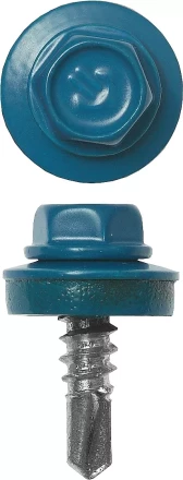 Саморезы ЗУБР окраш., RAL 5009 небесно-голуб., для крепл. кров. матер. к металл. констр., 5.5x25мм, 420шт 4-300315-55-025-5009 купить в Екатеринбурге