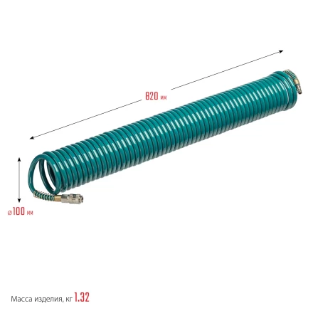 Воздушный спиральный шланг KRAFTOOL с фитингами рапид 8х12 мм 06590-15 купить в Екатеринбурге