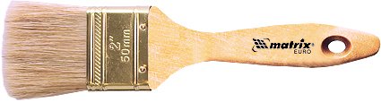 Кисть плоская Евро 3/4 натуральная щетина деревянная ручка MATRIX 83050 купить в Екатеринбурге