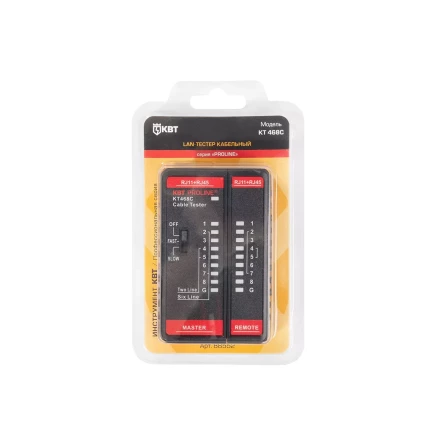 LAN-тестер кабельный КВТ KT 468C для проверки витой пары и телефонного кабеля (88552) купить в Екатеринбурге
