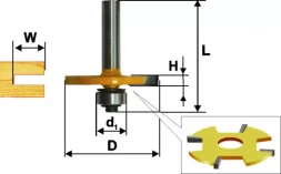 Фреза кромочная фальцевая Ф508Х4 мм хвостовик 12 мм 46351