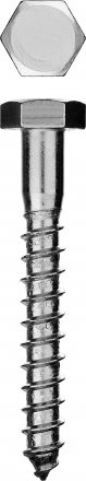 Шурупы ЗУБР с шестигранной головкой, оцинкованные, 12x100мм, 1шт 4-300456-12-100 купить в Екатеринбурге