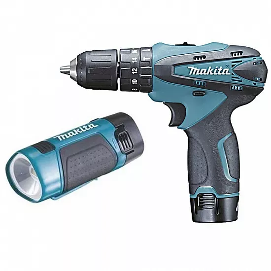 Дрель-шуруповерт аккумуляторная Makita НР330DWLE ударный купить в Екатеринбурге
