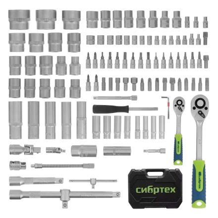 Набор инструментов Сибртех 13389, 1/2&quot;, 1/4&quot;, 108 предметов купить в Екатеринбурге