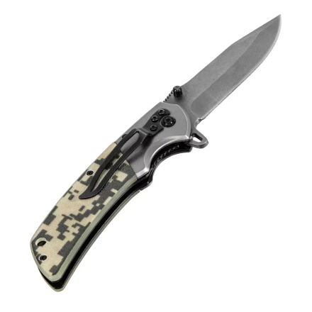 Нож складной Denzel, многоцелевой, системы Liner-Lock, с накладкой G10 на классической рукоятке, 79207 купить в Екатеринбурге