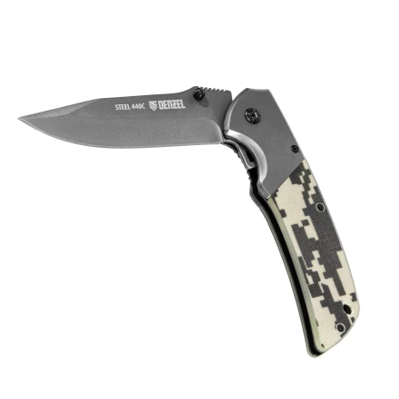 Нож складной Denzel, многоцелевой, системы Liner-Lock, с накладкой G10 на классической рукоятке, 79207 купить в Екатеринбурге