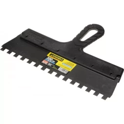 Шпатель STAYER &quot;PROFESSIONAL&quot; нержавеющий зубчатый с пластмассовой ручкой, 300мм, зуб 10х10мм 1009-30-10