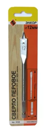 Сверло для дерева 12х152 мм перовое Энкор 19100 купить в Екатеринбурге