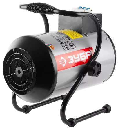 Пушка ЗУБР &quot;ЭКСПЕРТ&quot; тепловая, электрическая, встроенный автомат, с подставкой, 220В, 3/1,5 кВт ЗТПЭ-3.0-НА купить в Екатеринбурге