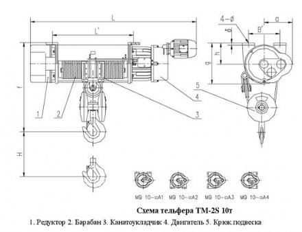 Тельфер электрический с тележкой, ТM-1S-10-12 Magnus-Profi Professional купить в Екатеринбурге