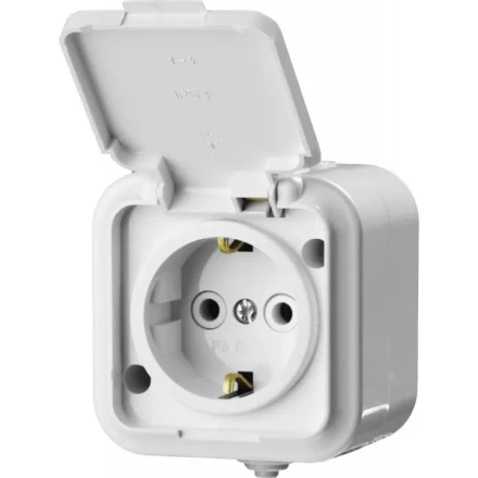 Розетка STAYER &quot;MASTER&quot; &quot;MAXIMA&quot; одноместная, с заземлением, с защитной крышкой, IP54, 16А, 220В 54306-W купить в Екатеринбурге