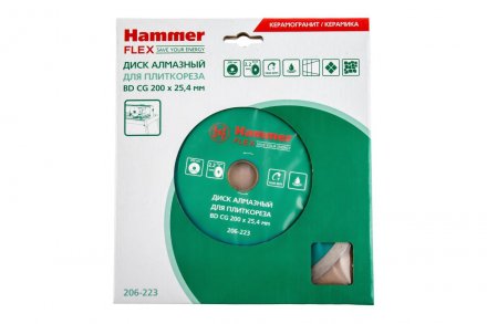 Круг алмазный HAMMER 206-223 ВD CG Ф200х25.4мм по керамограниту купить в Екатеринбурге