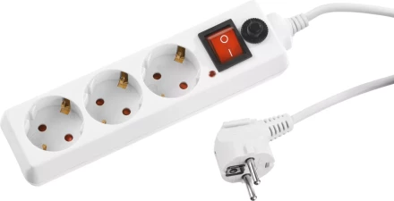 Сетевой фильтр STAYER &quot;STANDARD&quot; электрический, 3 гнезда, макс. мощн. 2200 Вт, 1.5м 55065-1.5 купить в Екатеринбурге