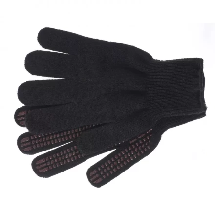 Перчатки трикотажные акрил ПВХ гель Протектор чёрные оверлок Сибртех Россия 68661 купить в Екатеринбурге