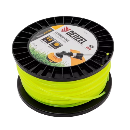 Леска для триммера круглая, 4,0мм х 69м, на DIN катушке FLEX CORD,  Denzel 96283 купить в Екатеринбурге