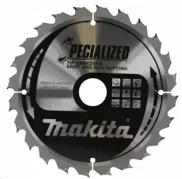 Диск пильный Makita, х165х20х2,0мм,24 зуб,для дерева с гвоздями B-29175 купить в Екатеринбурге