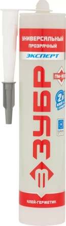 Клей монтажный ЗУБР &quot;ЭКСПЕРТ&quot; ПМ 900, гибридный экстрасильн, прозрач, универс, водостойк, эластич, (без запаха), 300мл 41330 купить в Екатеринбурге