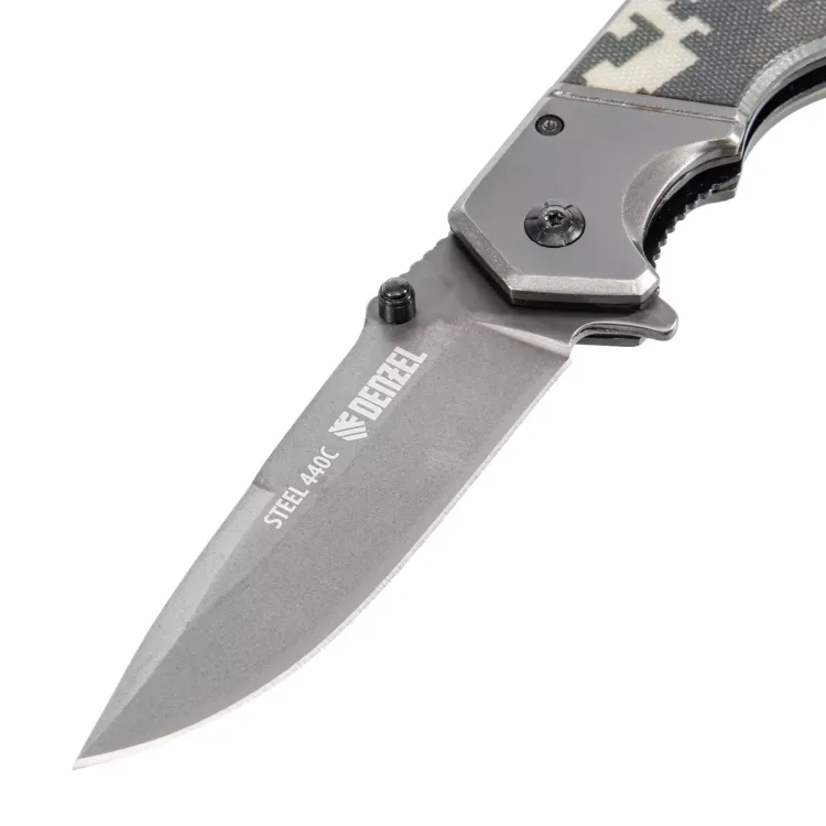 Нож складной Denzel 79209, многоцелевой, системы Liner-Lock, с накладкой G10 на эргономичной рукоятке купить в Екатеринбурге