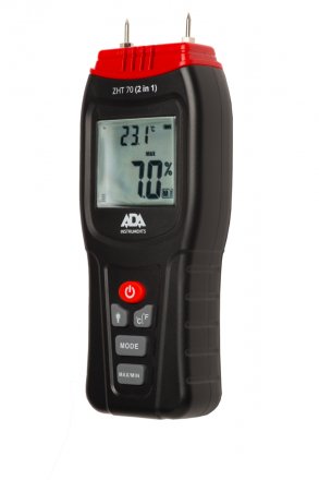 Измеритель влажности и температуры контактный  ZHT 70  2 в 1 древесина стройматериалы температура воздуха ADA купить в Екатеринбурге