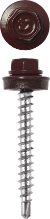 Саморезы ЗУБР &quot;ПРОФЕССИОНАЛ&quot; окраш., RAL 3005 темно-красн., для крепл. кров. матер. к дерев. обреш., 4.8x70мм, 160шт 4-300315-48-070-3005 купить в Екатеринбурге