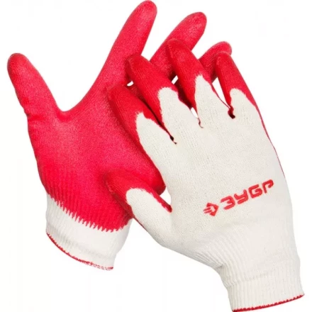 Перчатки ЗУБР &quot;МАСТЕР&quot; трикотажные, х/б, обливная ладонь из латекса, L-XL 11458-XL купить в Екатеринбурге
