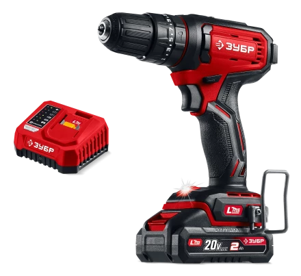 ЗУБР 20 В, 40 Нм, 1 АКБ LMS (2 Ач), ударная дрель-шуруповерт (ДШУ-40-21) купить в Екатеринбурге