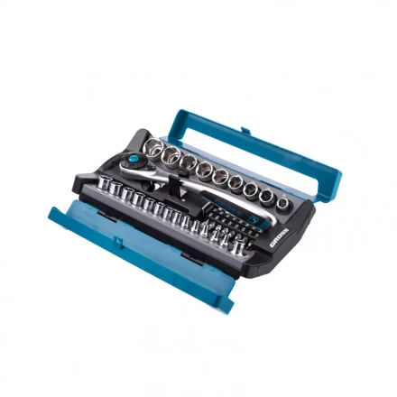 Набор торцевых головок трещотка 120 зубьев 41 предмет 1/2&quot; 1/4&quot; CrV Gross 14143 купить в Екатеринбурге