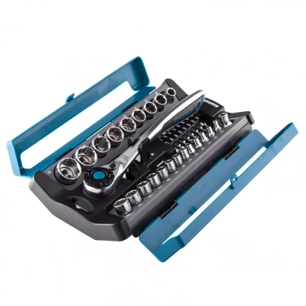 Набор торцевых головок трещотка 120 зубьев 41 предмет 1/2&quot; 1/4&quot; CrV Gross 14143 купить в Екатеринбурге