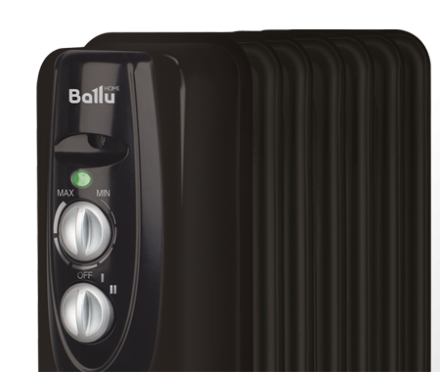 Маслянный радиатор обогреватель электрический BALLU Classic black BOH/CL-11BRN 2200 купить в Екатеринбурге