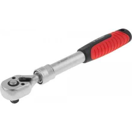 Трещотка для торцовых головок ЗУБР "ЭКСПЕРТ" (3/8"), телескопическая, Cr-V, 72 зубца, хроматированное покрытие, быстрый сброс 27732-3/8 купить в Екатеринбурге