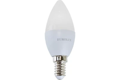 Лампа светодиодная EUROLUX LL-E-C37-6W-230-2,7K-E14 76/2/2