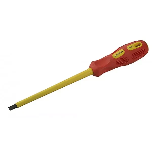 Отвертка STAYER "PROFESSIONAL" "MAX-GRIP" диэлектрическая, двухкомпонентная рукоятка, Cr-V, SL 6,5x150мм 25827-06-150 G купить в Екатеринбурге
