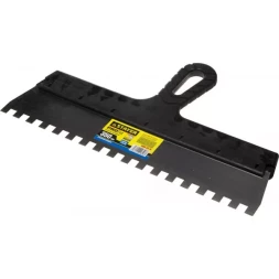 Шпатель STAYER &quot;PROFESSIONAL&quot; нержавеющий зубчатый с пластмассовой ручкой, 350мм, зуб 10х10мм 1009-35-10