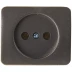 Розетка СВЕТОЗАР &quot;ГАММА&quot; без заземления, одинарная, без вставки и рамки, цвет темно-серый металлик, 16А/~250В SV-54100-DM купить в Екатеринбурге
