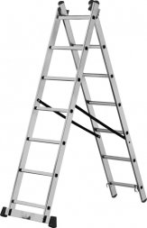 Лестница алюминиевая двухсекционная 2х7 ступеней Кратон