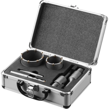 ЗУБР d 50, 68 мм, Alu кейс, набор коронок по бетону с оснасткой, Профессионал (29185-H2-1) купить в Екатеринбурге