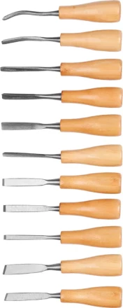 Набор DEXX: Стамески фигурные &quot;МИНИ&quot; с деревянной ручкой, 11шт 1834-H11_z01 купить в Екатеринбурге