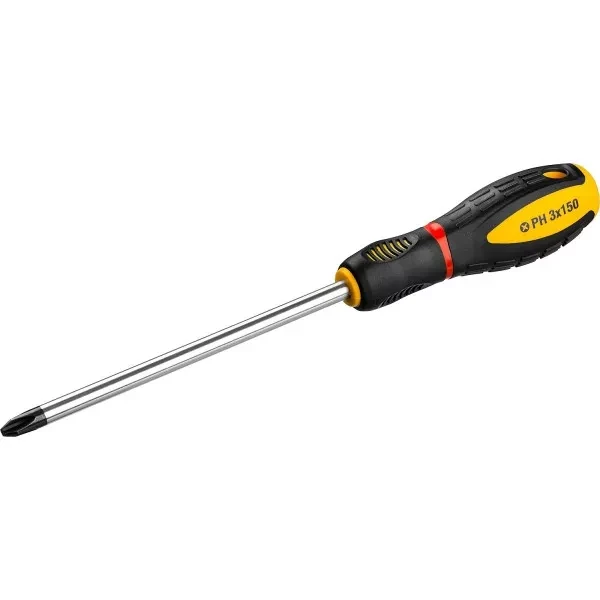 Отвертка STAYER "PROFI" "PROTech", двухкомп рукоятка, намагниченная, Cr-Mo, PH3x150мм 25132-3-15_z02 купить в Екатеринбурге