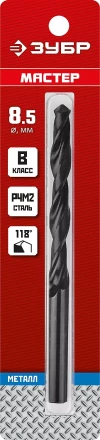 ЗУБР 8.5 х 117 мм, сталь Р4М2, класс В, сверло по металлу (29605-8.5) купить в Екатеринбурге
