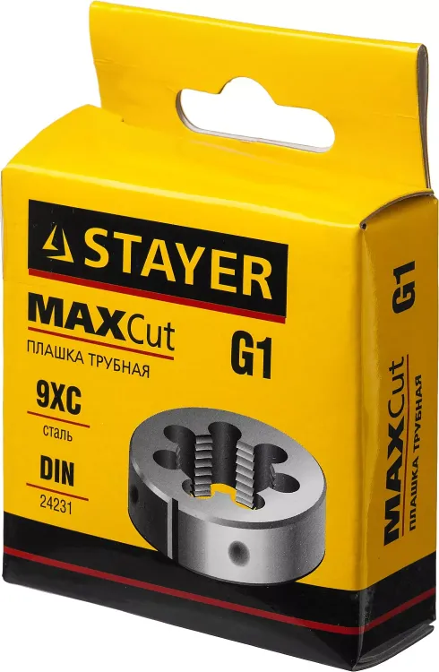 Плашка круглая ручная STAYER "MASTER", сталь 9ХС, для трубной резьбы G 1`` 28029-1 купить в Екатеринбурге