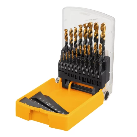 Набор сверл по металлу, 1-10 мм, HSS-Tin, Golden Tip, 19 шт Denzel 72321 купить в Екатеринбурге