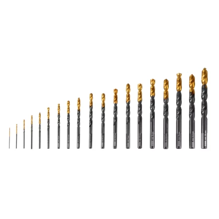 Набор сверл по металлу, 1-10 мм, HSS-Tin, Golden Tip, 19 шт Denzel 72321 купить в Екатеринбурге