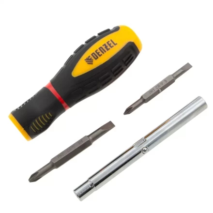 Отвертка комбинированная Denzel, SL3/16&quot;-PH1, SL1/4&quot;-PH2, 3-х компонентная рукоятка, 7713381 купить в Екатеринбурге