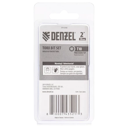 Бита T10x50, 5 шт. Denzel 7711318 купить в Екатеринбурге